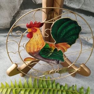 Colorful Capiz Shell Rooster Wall Hanging, Farmhouse Kitchen, Cottage Core